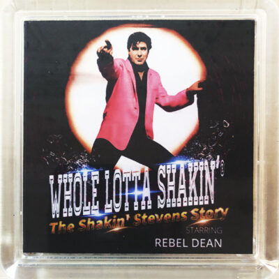 "Whole Lotta Shakin'" acrylic coasters for mugs, cups, glasses, approx 4"x 4" BUNDLE of 4